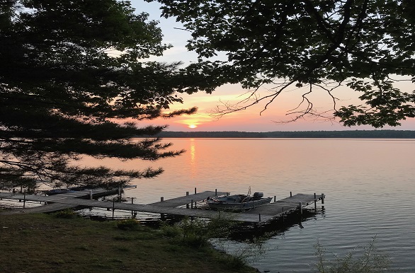 Sunset at Goldenview Cabins in Hayward, Wisconsin