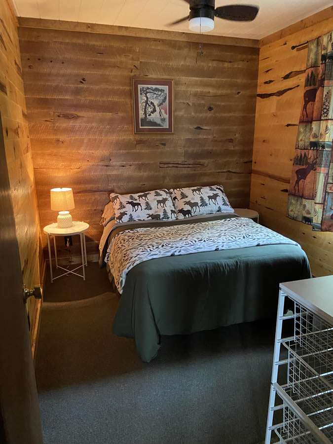 Bedroom at Golden View Resort Cabins in Hayward, Wisconsin